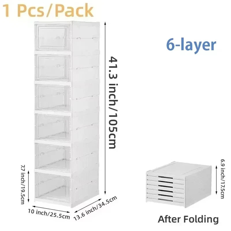 3/6 Layers Foldable Shoes Storage Box