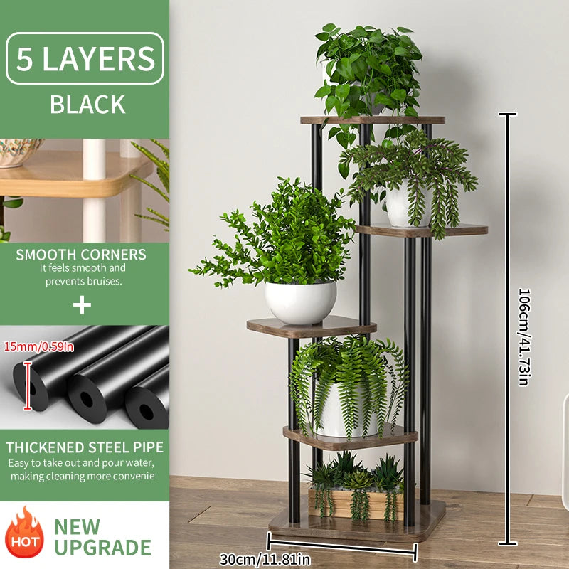 Plant Stand Wooden Storage Shelf 4/5/6 Tier