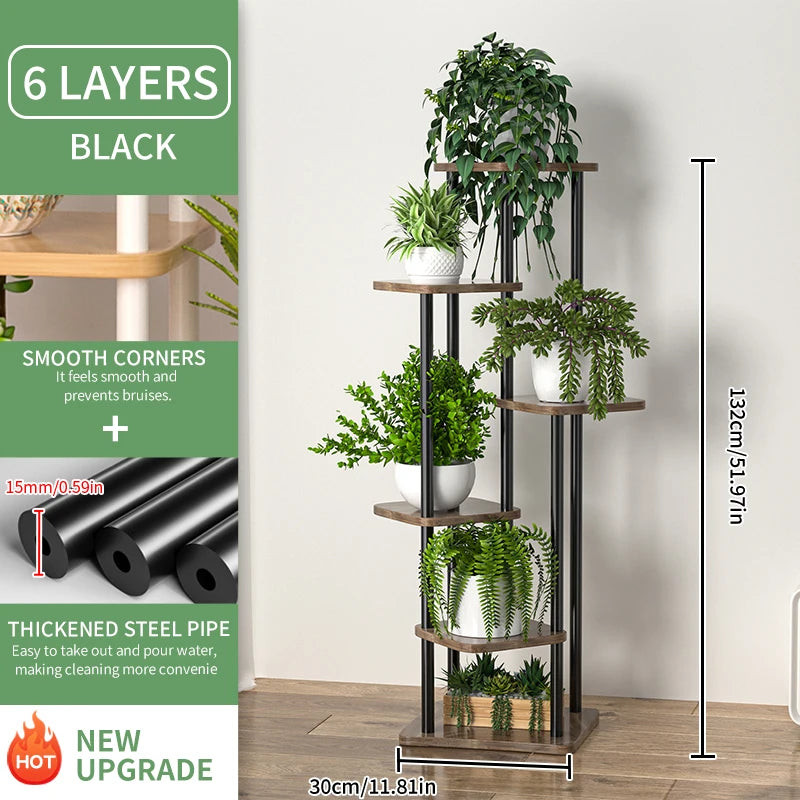 Plant Stand Wooden Storage Shelf 4/5/6 Tier