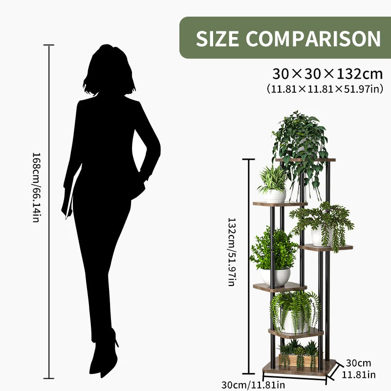 Plant Stand Wooden Storage Shelf 4/5/6 Tier