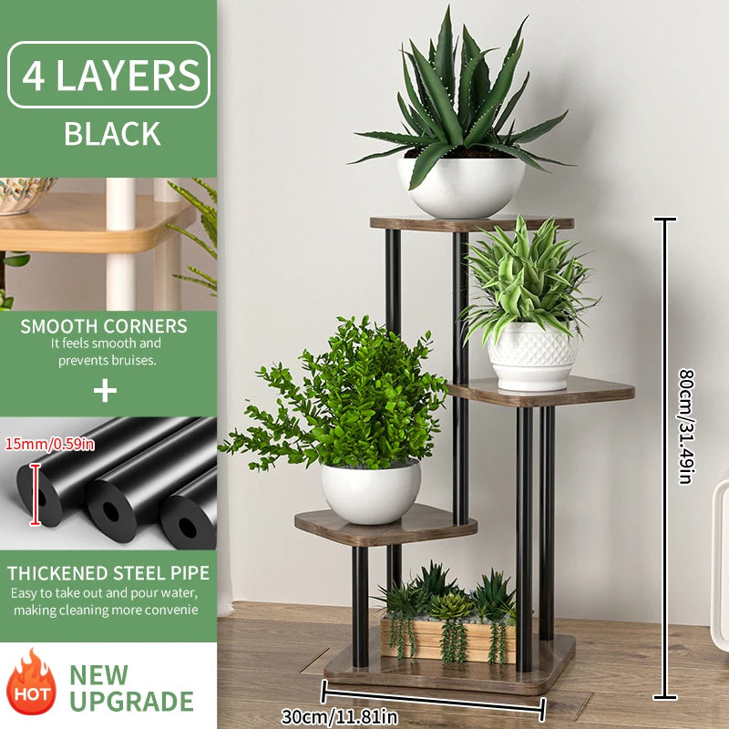 Plant Stand Wooden Storage Shelf 4/5/6 Tier