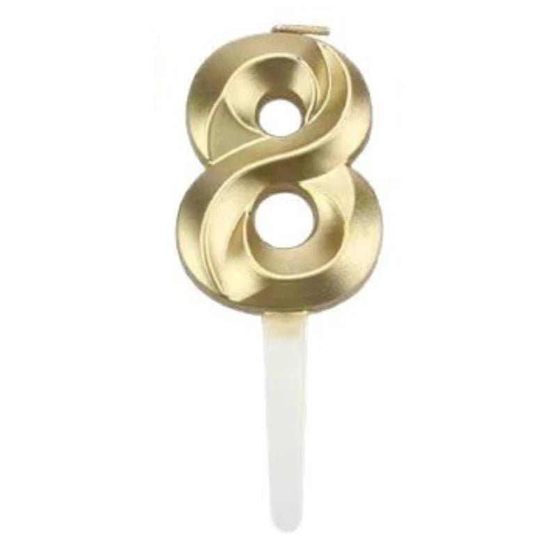 3D Gold Number Candles