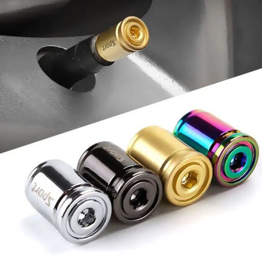 4x Titanium Anti-theft Car Tire Valve Cap Aluminum