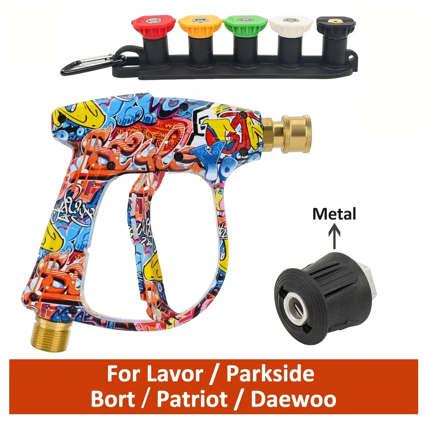 Graffiti Design Foam Cannon Kit - High Pressure Washer Gun for Karcher/Bosch/Nilfisk