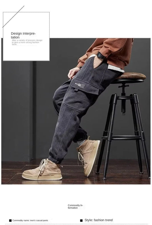 Casual Pants for Men Stretch Straight Drawstring