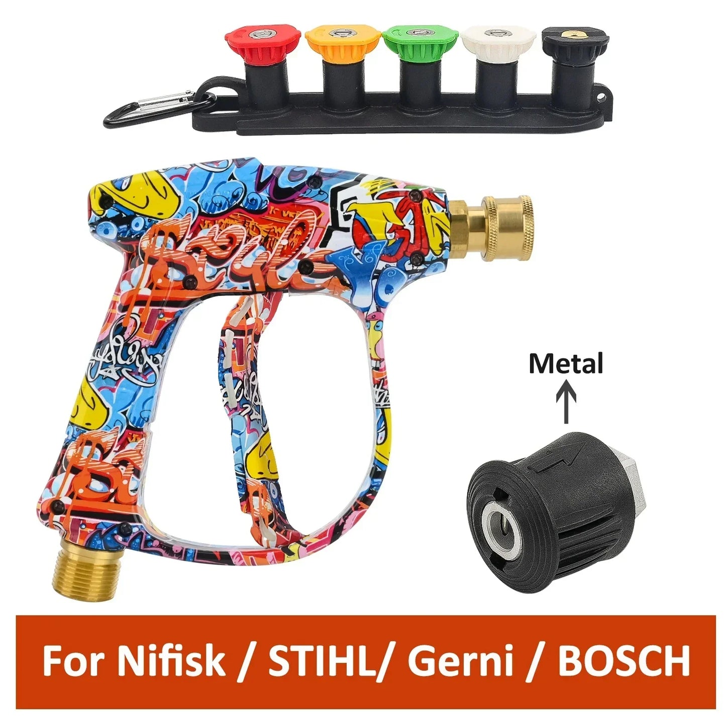 Graffiti Design Foam Cannon Kit - High Pressure Washer Gun for Karcher/Bosch/Nilfisk