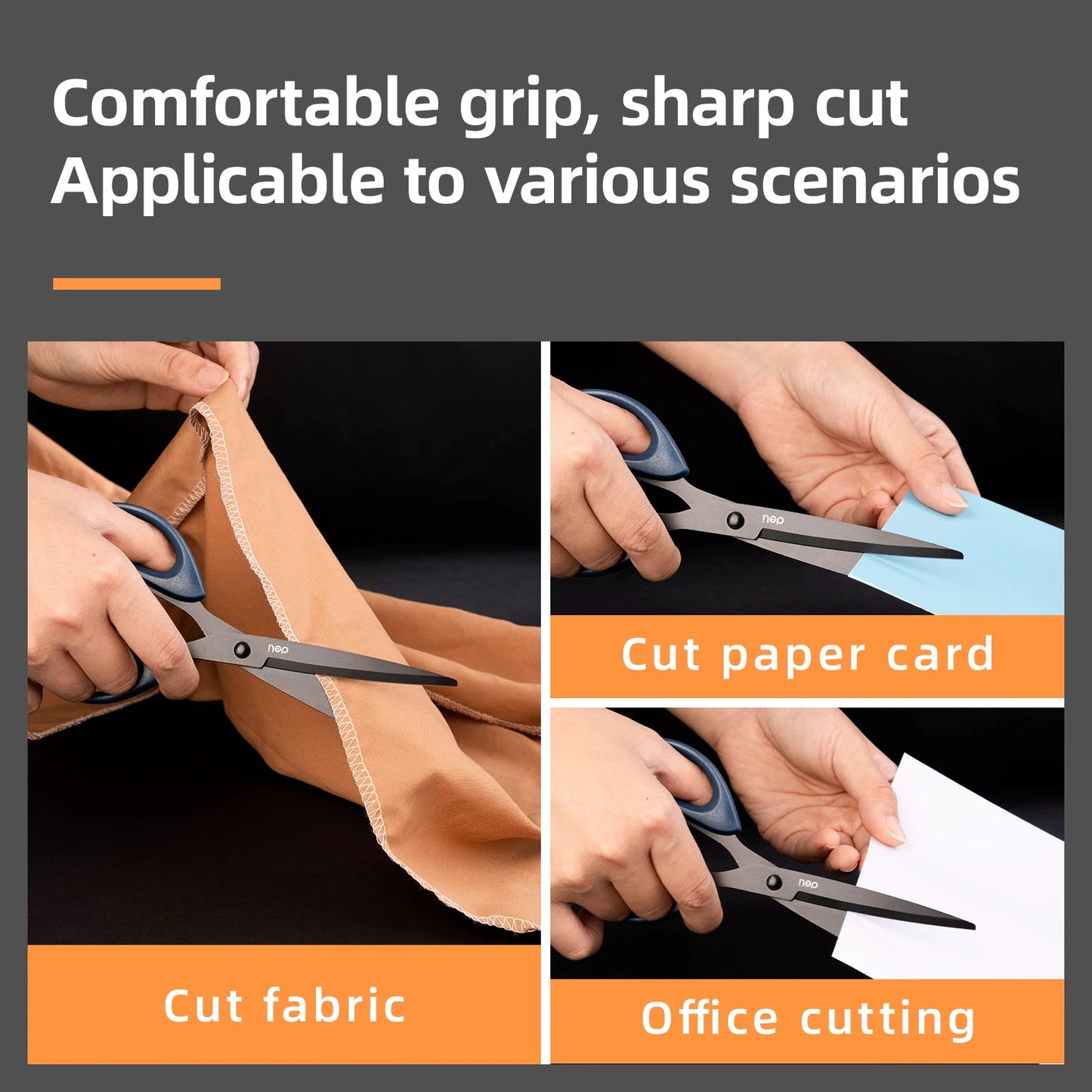 Heavy Duty Scissors with Black Blade Sharp Stainless Steel