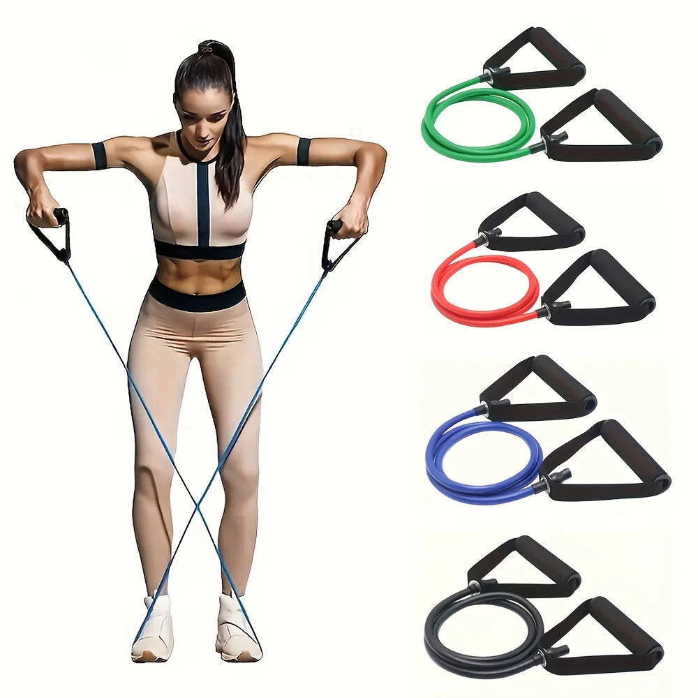 1pc 4-Level Resistance Bands with Handles for Home Workouts and Strength Training