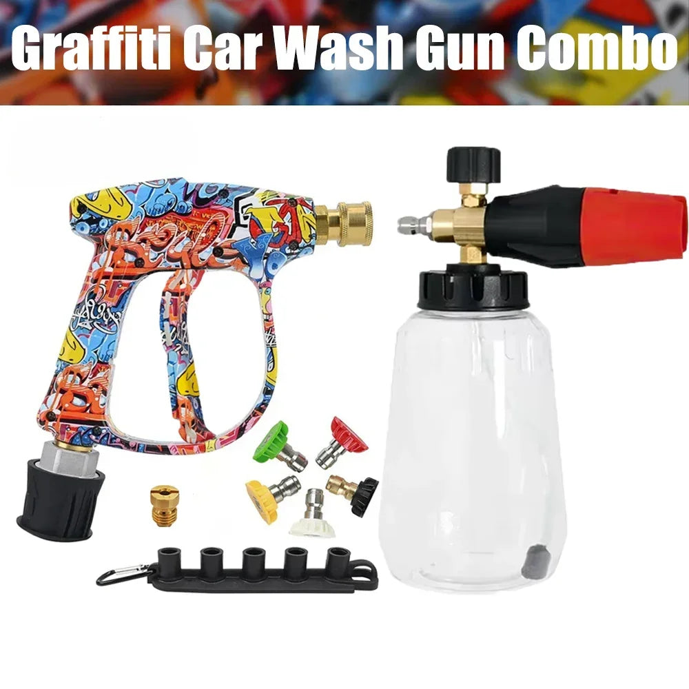 Graffiti Design Foam Cannon Kit - High Pressure Washer Gun for Karcher/Bosch/Nilfisk