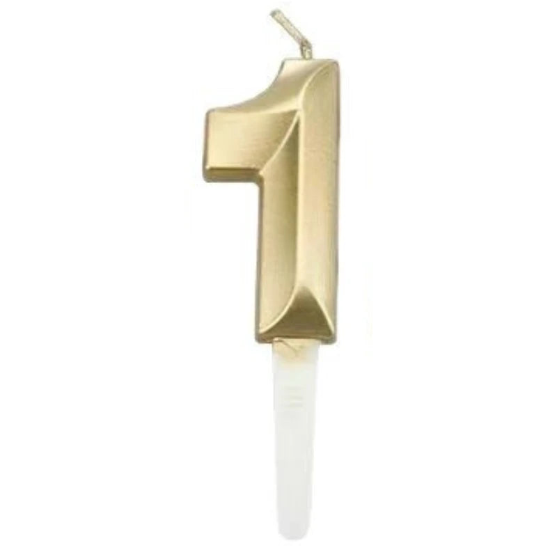 3D Gold Number Candles