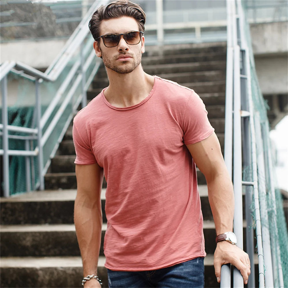 100% Cotton Men T-shirt Casual Soft
