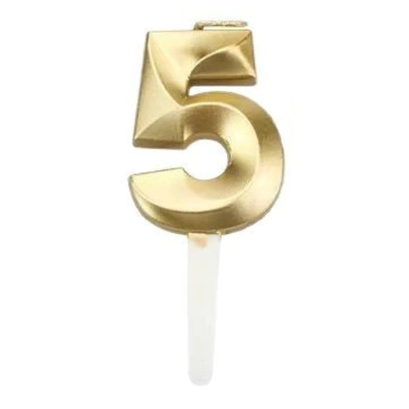 3D Gold Number Candles