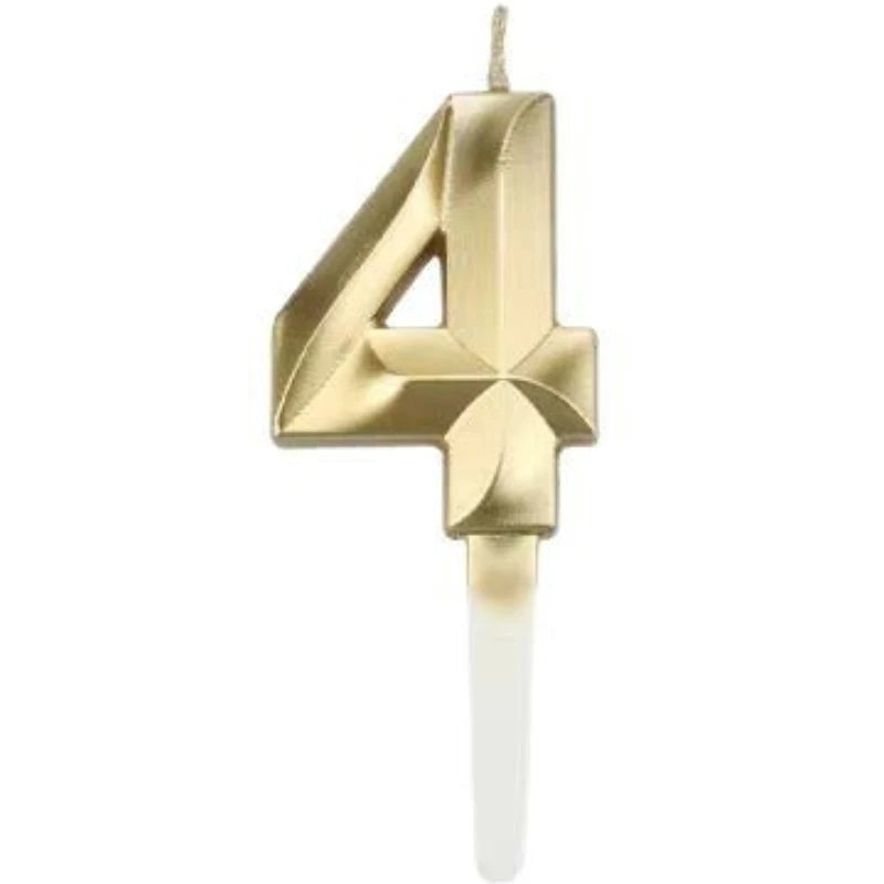 3D Gold Number Candles