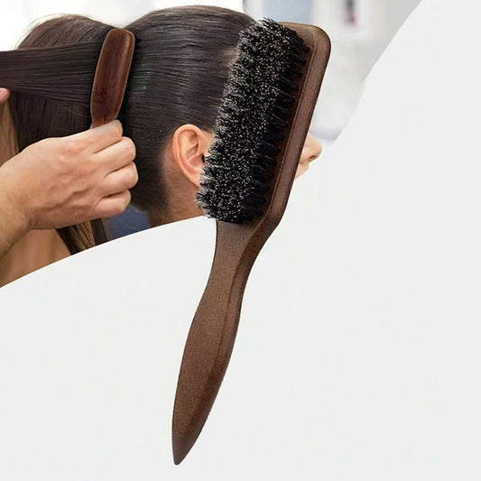 Brown Pointed-Tail Bristle Comb - Unisex, Smooth & Anti-Static, No Tangles No Hair Damage