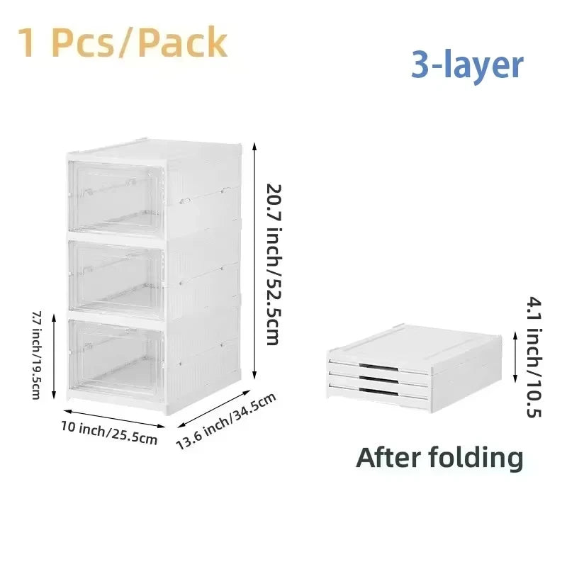 3/6 Layers Foldable Shoes Storage Box