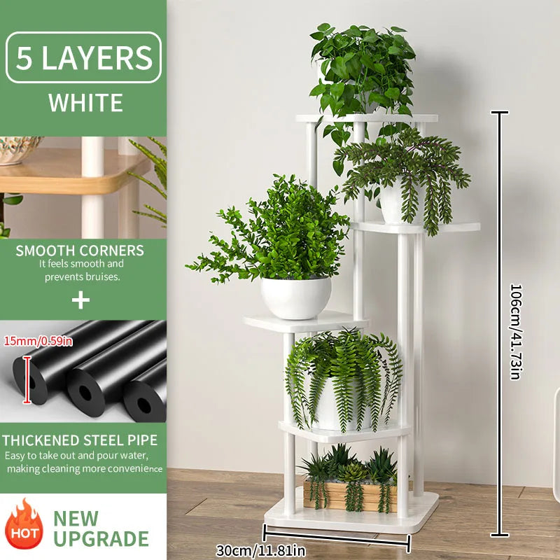 Plant Stand Wooden Storage Shelf 4/5/6 Tier