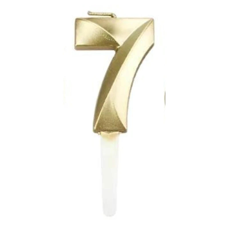 3D Gold Number Candles