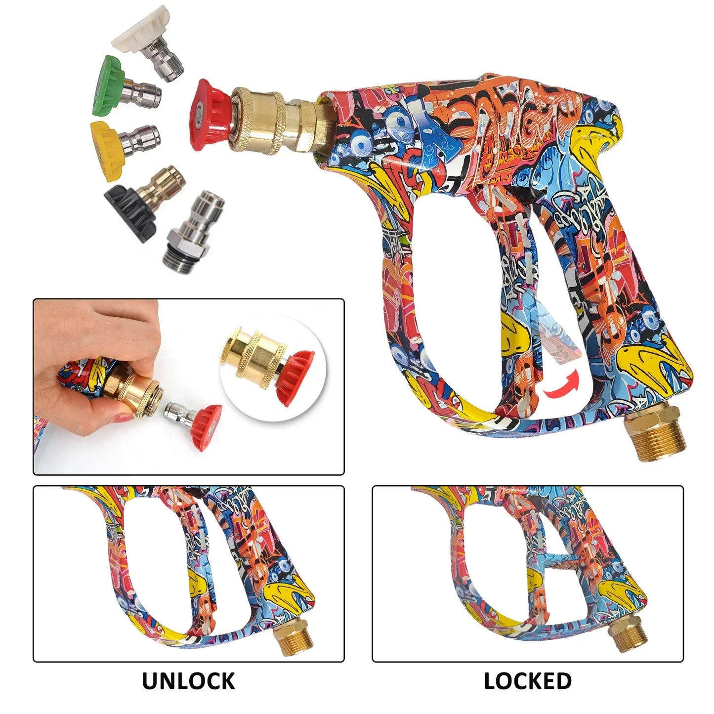 Graffiti Design Foam Cannon Kit - High Pressure Washer Gun for Karcher/Bosch/Nilfisk