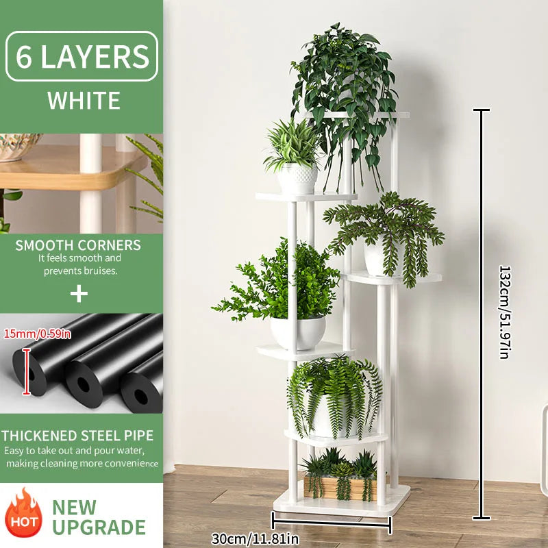 Plant Stand Wooden Storage Shelf 4/5/6 Tier
