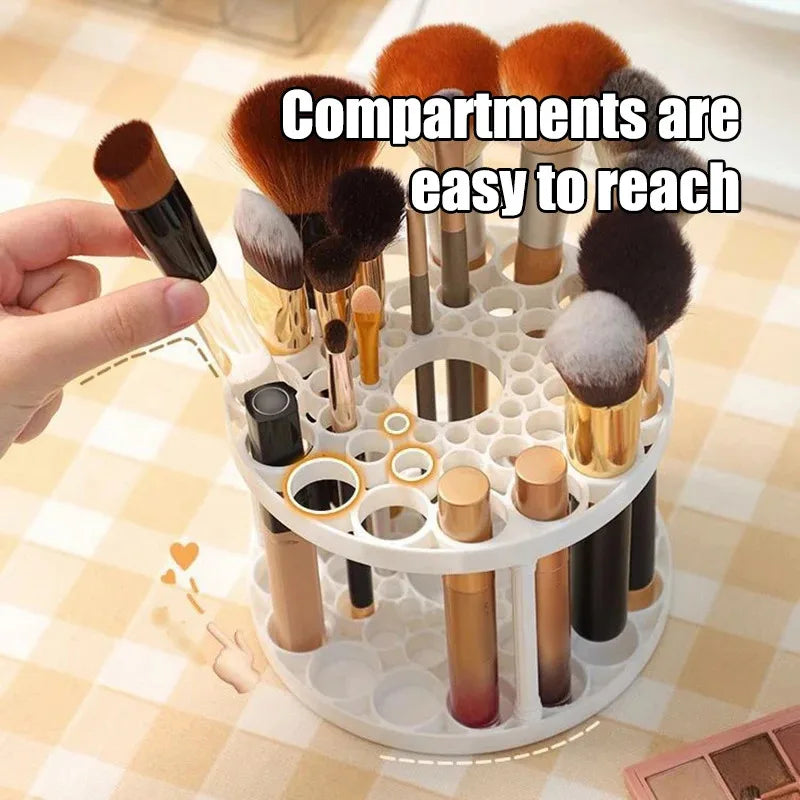 45-Hole Rotating Makeup Brush Stand