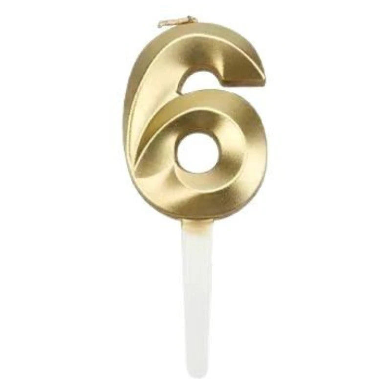 3D Gold Number Candles